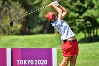 Carlota Ciganda, en la segunda jornada del torneo olímpico. (Yoshi IWAMOTO / AFP)