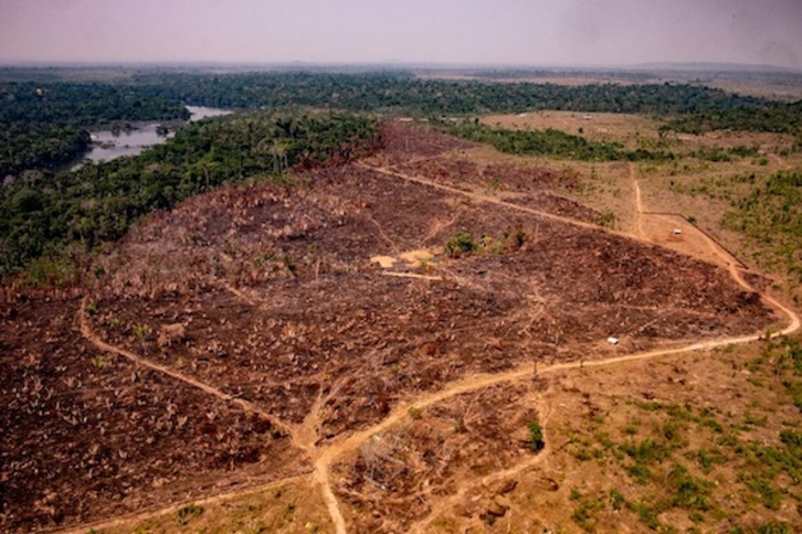 Una imagen que muestra la deforestación de la cuenca del Amazonas en el municipio de Colniza, estado de Mato Grosso, Brasil. (Mayke TOSCANO | Mato Grosso State Communication Department - AFP)