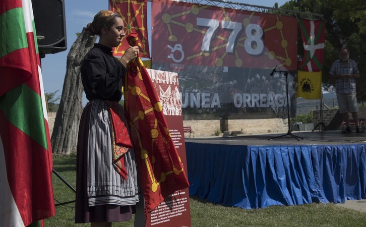 Acto en recuerdo de la batalla de Noain celebrado en agosto de 2018 en el baluarte del Redín. (Jagoba MANTEROLA/FOKU)