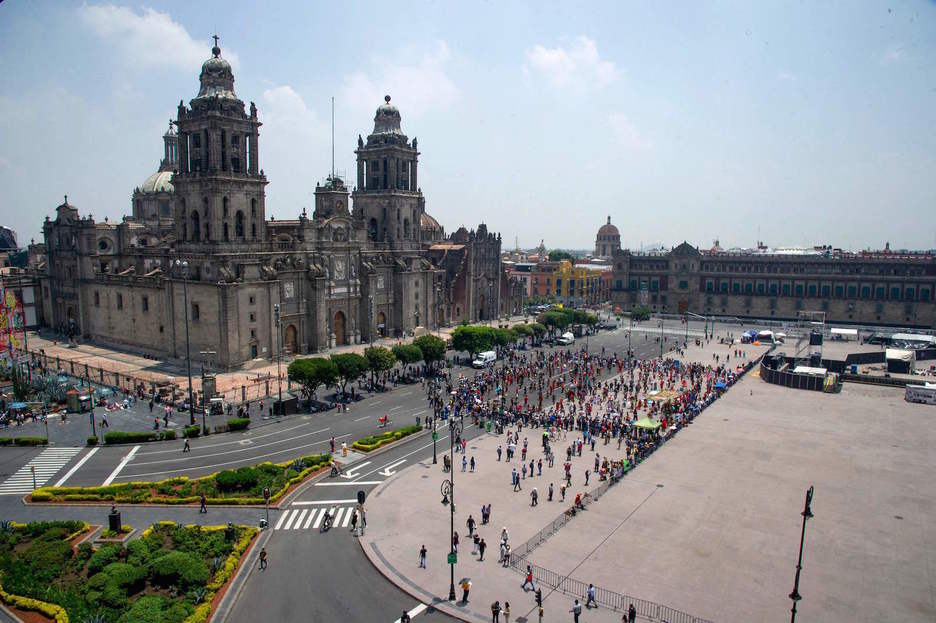 Vista aérea del Zócalo. (Claudio CRUZ/AFP)