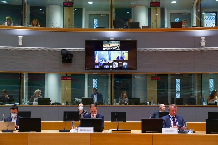 Josep Borrell ha participado este martes en el Consejo Extraordinario de Asuntos Exteriores de la UE que ha analizado la situación en Afganistán. (Johanna GERON | AFP)