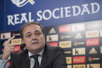 Jokin Aperribay ha defendido el acuerdo con CVC para hacer una Liga más fuerte. (Gorka RUBIO/FOKU)