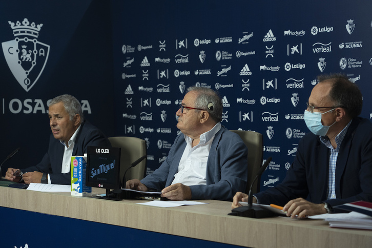 Canal, Sabalza y Ardanaz han explicado las bonanzas del acuerdo entre LaLiga y CVC. (Jagoba MANTEROLA/FOKU)