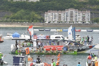 Hondarribia, satisfecho por haber cerrado de manera inmejorable el fin de semana. (Idoia ZABALETA / FOKU)
