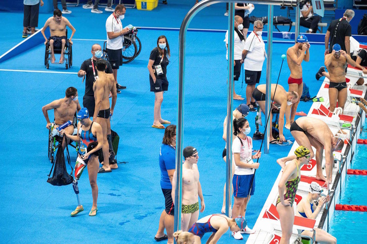 Los entrenamientos ya han comenzado en la piscina de Tokio. (Charly TRIBAILLEU | AFP)