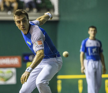 Jon Ander Peña ha sido el mejor con hasta 14 tantos en juego. (Jon URBE/FOKU)