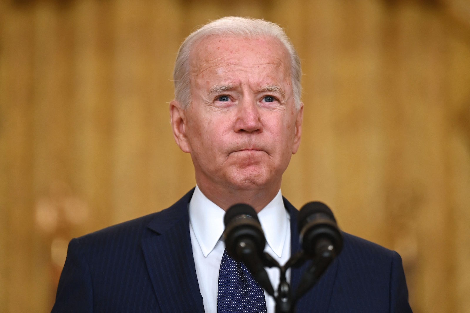 Biden, en su comparecencia posterior al atentado en el aeropuerto de Kabul. (Jim WATSON/AFP)