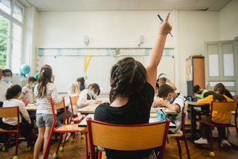 Les élèves de l'école Marie Curie à Bayonne ont repris le chemin de l'école. © Guillaume FAUVEAU