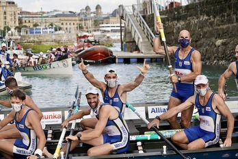 Inor poztu bada sailkatu izanaz, hori Ares izan da, bere historian aurrenekoz ariko baita Kontxako Banderan. (Andoni CANELLADA / FOKU)