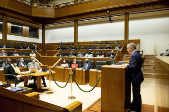 Iñigo Urkullu, en el pleno de investidura del 3 de setiembre de 2020. (Raúl BOGAJO-FOKU)