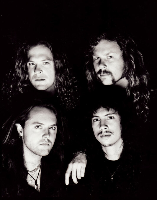 Irudian, 1991an «Black Album» kaleratu zuten Metallicako lau taldekideak. (METALLICA)