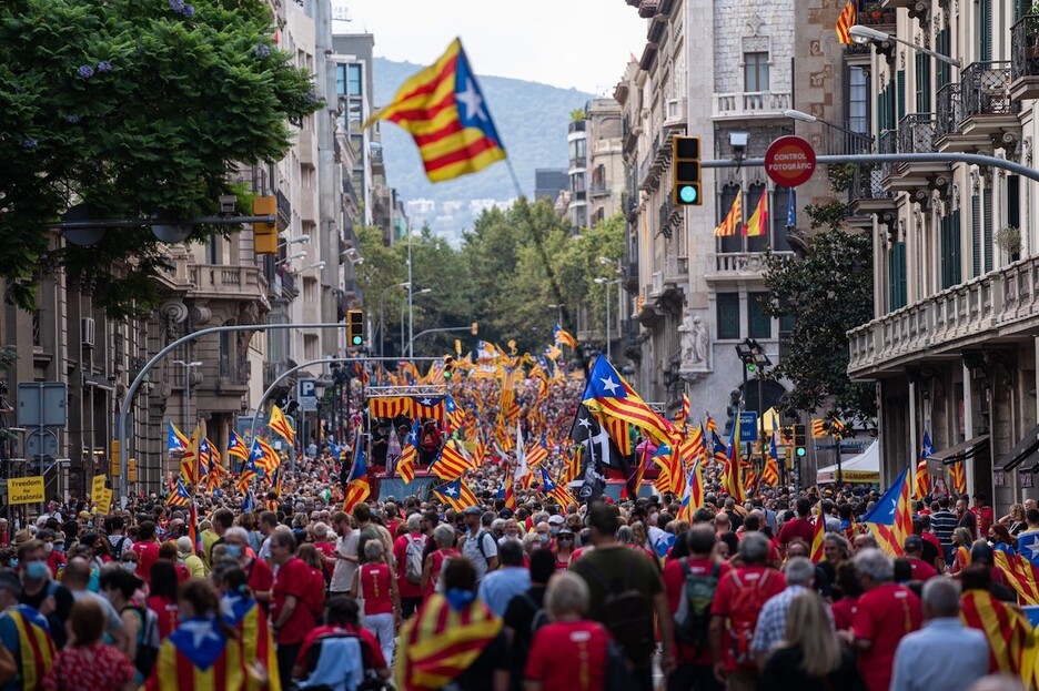 Un momento de la movilización de la Diada. (Pau VENTEO/EUROPA PRESS)