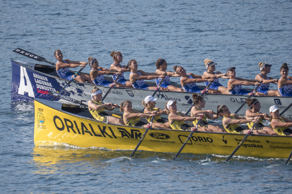 Orio eta Arraunen arteko lehia oso estua izan da. (Andoni CANELLADA/FOKU) Orio eta Arraunen arteko lehia oso estua izan da. (Andoni CANELLADA/FOKU)