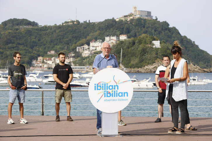 Joseba Azkarraga y Bego Atxa, este lunes en Donostia. (Maialen ANDRES | FOKU)