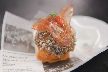 Garesko pintxo lehiaketan irabazlea. (Idoia ZABALETA/FOKU)