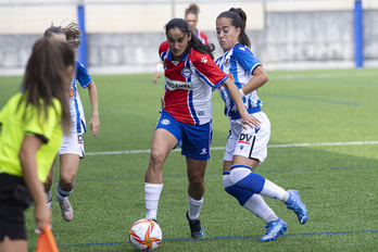 Lice Chamorro, durante la semifinal de la Euskal Kopa contra la Real (Jagoba MANTEROLA / FOKU)