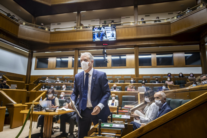 Iñigo Urkullu en el Parlamento de Gasteiz. (Jaizki FONTANEDA/FOKU)