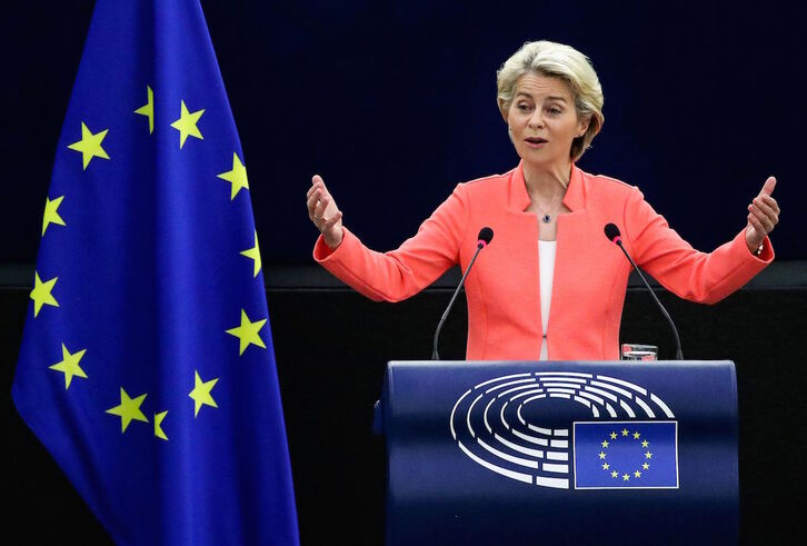 La presidenta de la Comisión Europea, Ursula Von der Leyen. (Yves HERMAN/AFP)