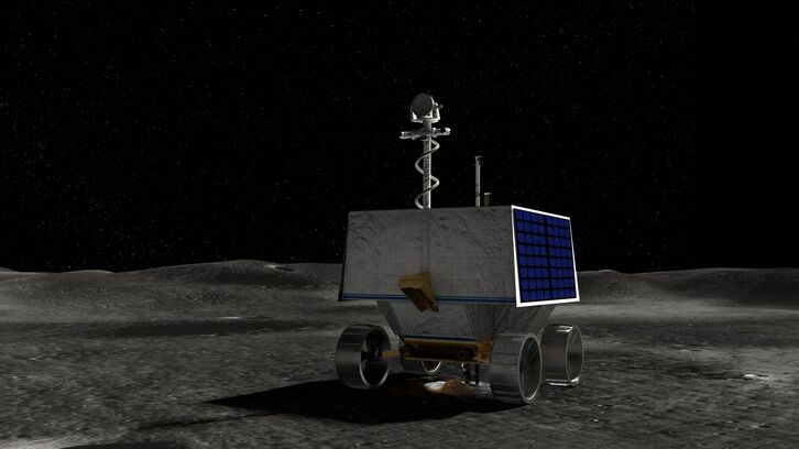 Una recreación distribuida por la NASA muestra a Viper sobre la superficie lunar. (AFP)
