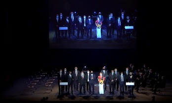 Muchos de los galardonados han asistido presencialmente a la gala celebrada en el Palacio Euskalduna. (IREKIA)