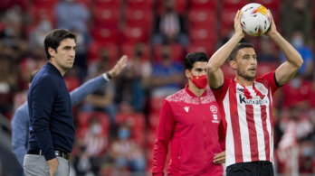 Iraola en su regreso a San Mamés como entrenador del Rayo. (@AthleticClub)