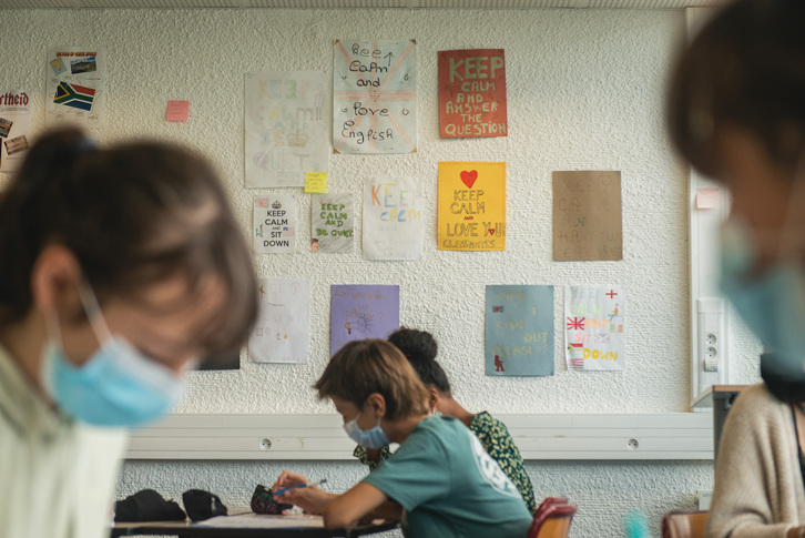Estudiantes en un centro educativo de Maule. (Guillaume FAUVEAU)