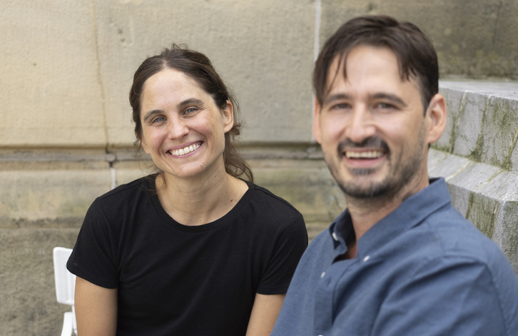 Silvina Schnicer eta Ulises Porra, pozik, lanaren estreinuaren aurretik. (Jagoba MANTEROLA/FOKU)