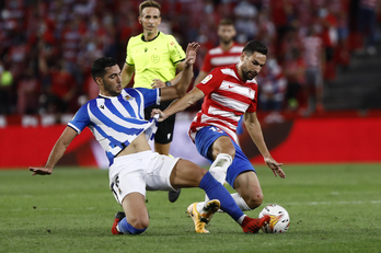 Merino ha sido el mejor jugador realista, con un gol y participación en otro. (Agencia LOF)