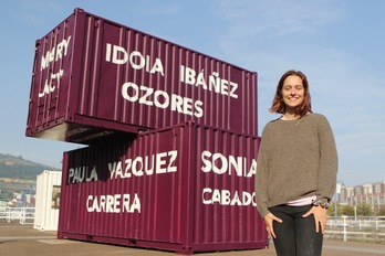 Una obra en contenedores marítimos da a concocer a mujeres importantes del sector marítimo. (Oskar MATXIN/FOKU)