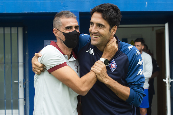 Gaizka Garitano e Iñigo Vélez compartieron vestuario como jugadores del Eibar. (Monika del Valle/Foku)