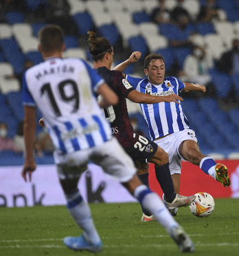 Olasagasti, una de las cuatro novedades en el once, ha disputado sus primeros minutos de la temporada. (Jon Urbe/Foku)