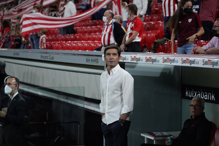 Marcelino, San Mameseko aulkiaren parean. (Aritz LOIOLA / FOKU)