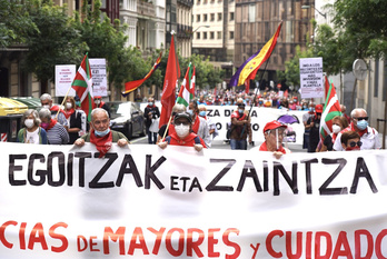 Movilización en Bilbo en el Día Internacional de las Personas Mayores. (Monika DEL VALLE/FOKU)