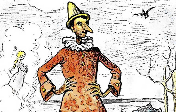 Pinocchio, Enrico Mazzantiren jatorrizko ilustrazioan.