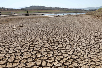 La falta de precipitaciones ha vaciado la presa Mumcular, en la localidad turca de Bodrum. (Adem ALTAN / AFP)