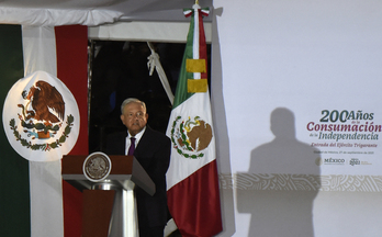 López Obrador, presidente de México, en una reciente comparecencia pública. (ALFREDO ESTRELLA / AFP) 
