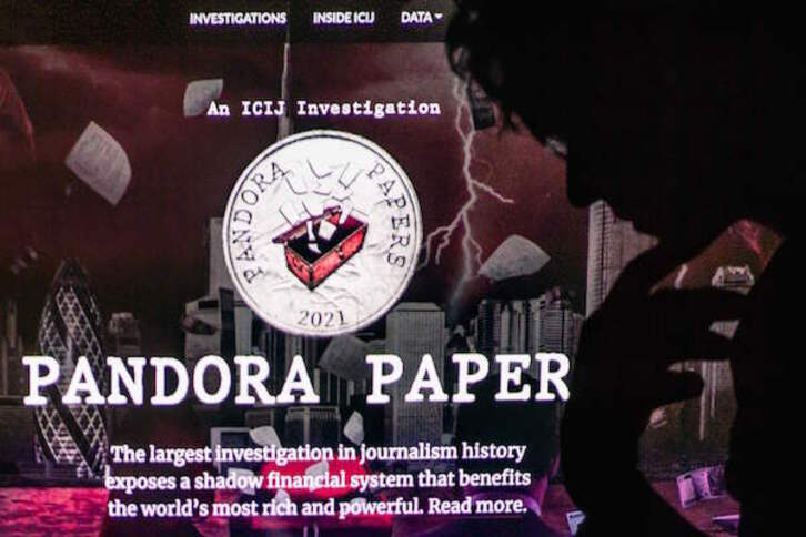 Imagen del buscador de los "Pandora papers", investigación derivada de la filtración de John Doe. (AFP)