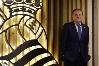 Jokin Aperribay explica las decisiones económicas de su Consejo. (Maialen ANDRÉS/FOKU)