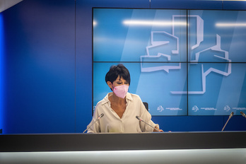 La portavoz de EH Bildu, Maddalen Iriarte, en una rueda de prensa anterior. (Jaizki FONTANEDA-FOKU)-