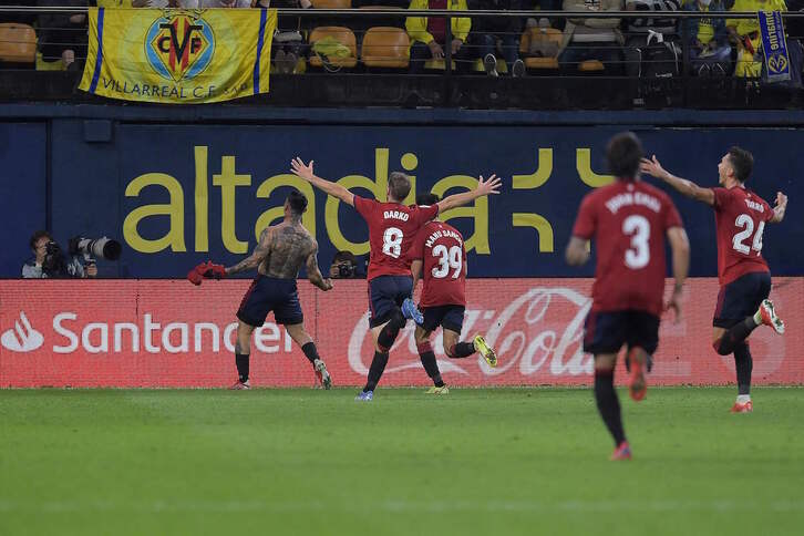 Chimy Ávila celebra el gol de la victoria ante el Villarreal. (José JORDAN / AFP)