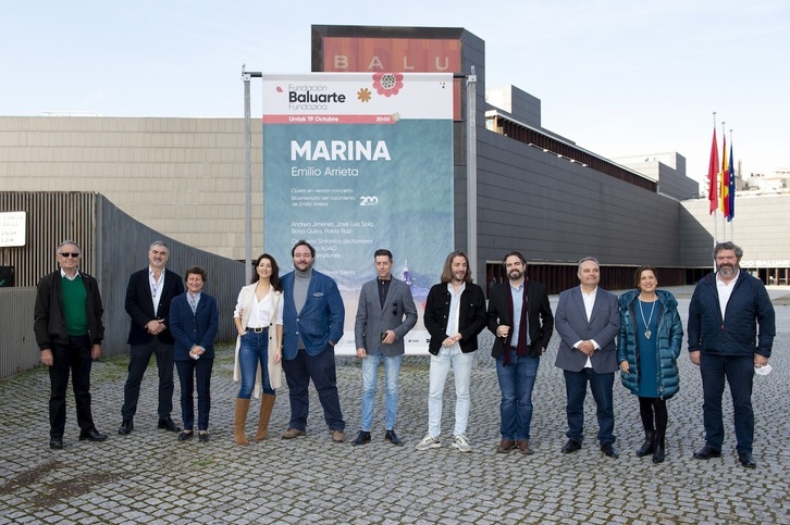 Presentacion de la ópera en versión concierto de ‘Marina’ con la que el Baluarte de Iruñea celebrará mañana el 200 aniversario del nacimiento de Emilio Arrieta. (Iñigo URIZ/FOKU)