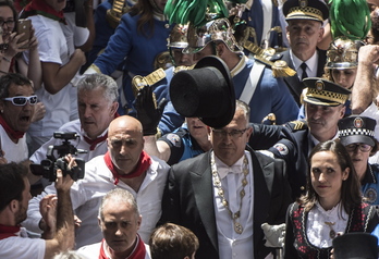 Enrique Maya durante la procesión del 7 de julio de 2019. (Jagoba MANTEROLA / FOKU)
