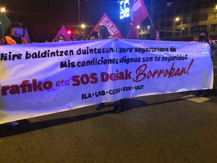 Manifestación de trabajadores de SOS Deiak y Trafikoa en Bilbo. (CCOO EUSKADI)