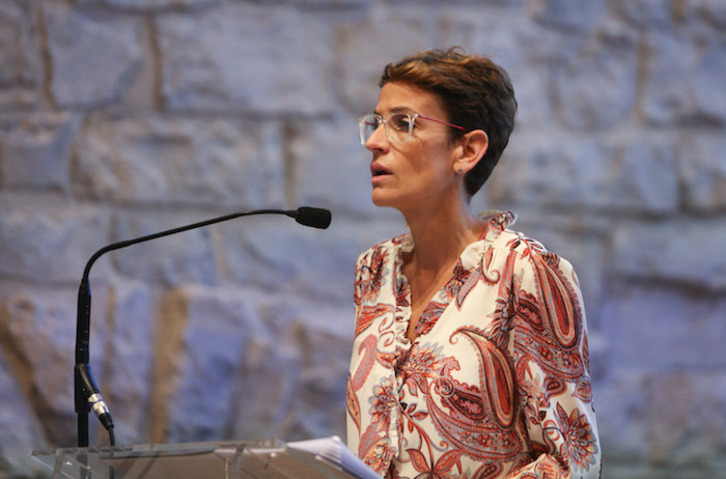 La presidenta Chivite en un acto público esta mañana. (Gobierno de NAFARROA)