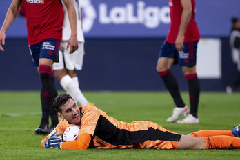 A Herrera le ha pillado adelantado Montoro y le ha colado un gol por arriba en el 90. (Iñigo URIZ/FOKU)