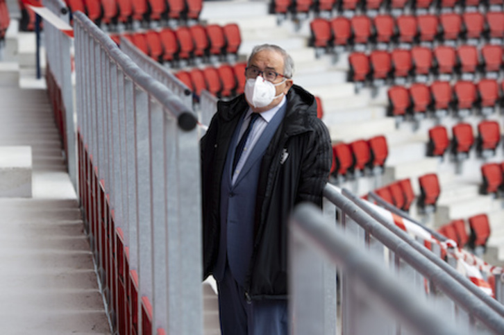 Salvo sorpresa, Sabalza encadenará su tercera legislatura como presidente rojillo. (Iñigo URIZ/FOKU)