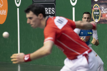 Oinatz Bengoetxea se ha despedido de la competición ante un gran Altuna. (Gorka RUBIO/FOKU)