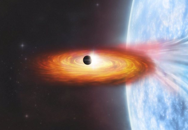 Ilustración de la ESA de un binario de rayos X con un posible planeta. (ESA)