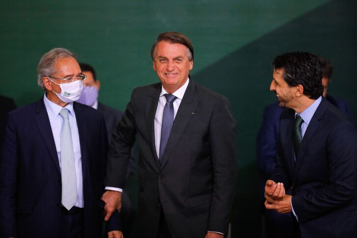 Bolsonaro, en un acto institucional en Brasilia. (Sergio LIMA/AFP)