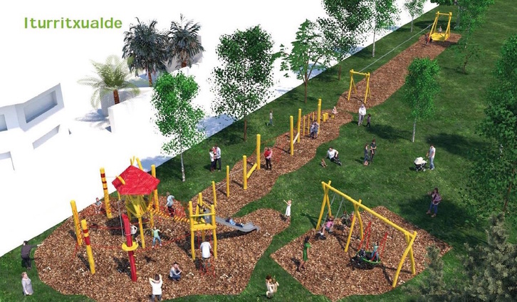 Plano de la nueva zona infantil de Iturritxualde, en Monte Avril. 